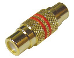Ultimax, RA313G, RCA Gold Plated Adapter Female to RCA Female - Red