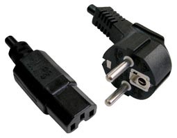 Cable de alimentación para PC de 3X1 mm² 2 m con ranura negra