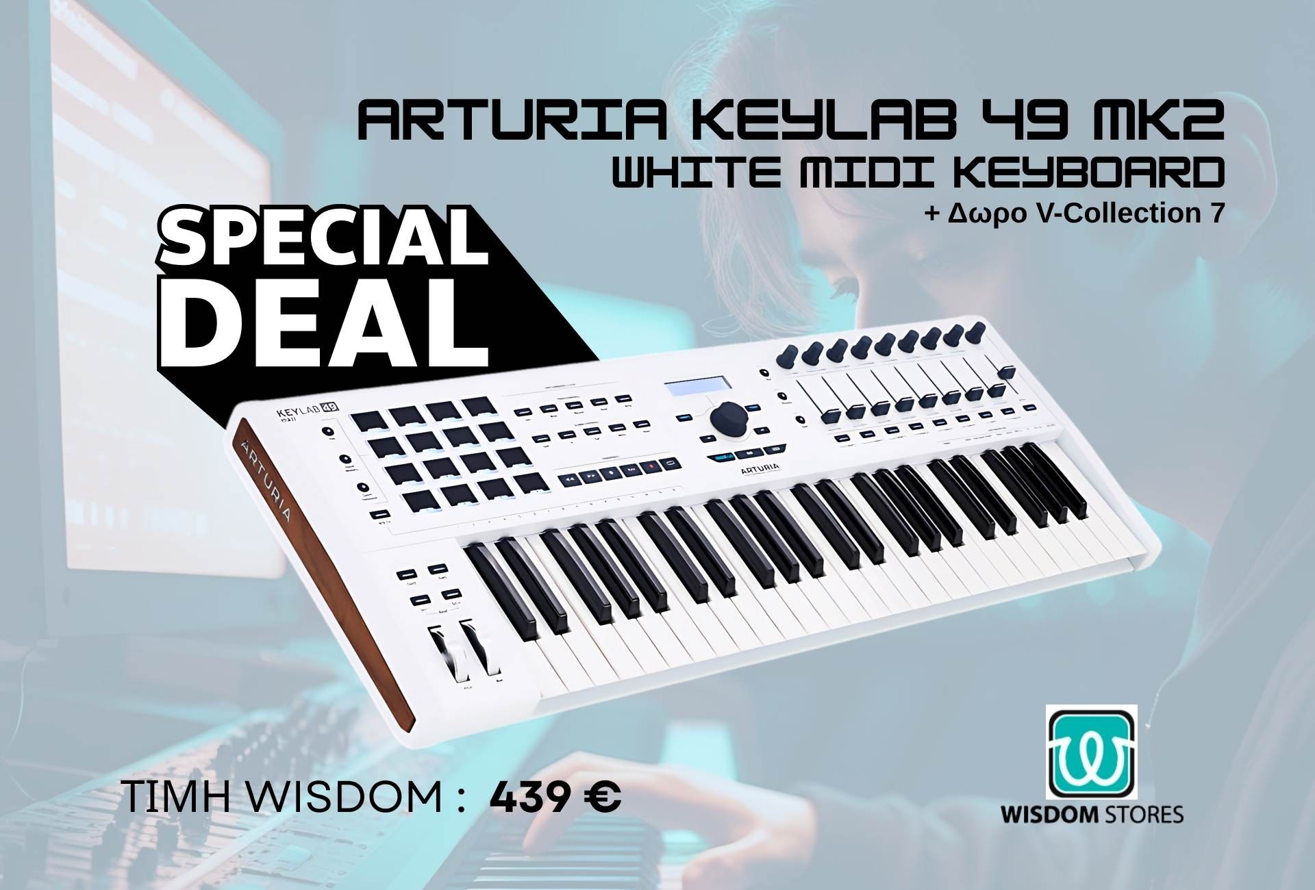 Arturia Keylab 49 MK2 White Midi Keyboard