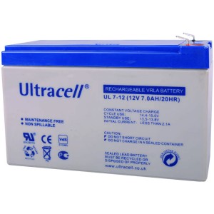 Batteria al piombo ricaricabile Ultracell UL7-12 da 12 Volt / 7 Ah