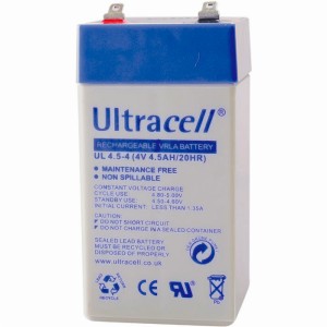 Batteria al piombo ricaricabile Ultracell UL4.5-4 da 4 Volt / 4,5 Ah