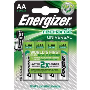 ENERGIZER AA-HR6 / 1300mAh / 4TEM UNIVERSAL RECHARGEABLE F016556