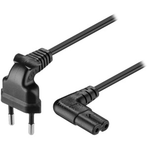 97348 ΚΑΛΩΔΙΟ ΤΡΟΦΟΔΟΣΙΑΣ EURO PLUG ΓΩΝΙΑ ΜΑΥΡΟ 1.5m