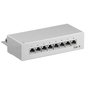 GOOBAY 93047 CAT6 ETHERNET PATCH PANEL 8PORT STP GREY