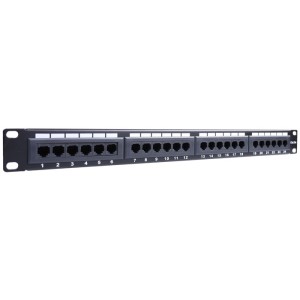 93865 CAT5E ETHERNET PATCH PANEL 24PORT UTP SCHWARZ