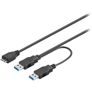 95746 CABLE 2x ENCHUFE USB 3.0 (TIPO A) -> ENCHUFE MICRO USB 3.0 (TIPO B) 0.30m