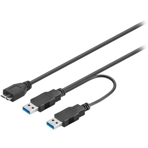 95746 CABLE 2xUSB 3.0 PLUG (TYPE A) -> USB 3.0 MICRO PLUG (TYPE B) 0.30m