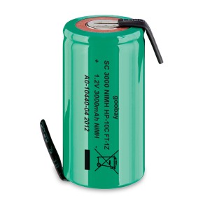 72808 Sub-C, 3000 mAh, coda di saldatura (Z), batteria all'idruro di nichel (NiMH), 1.2