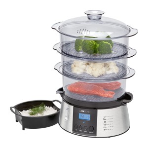 Clatronic DG 3547 Ατμομάγειρας 800W 3 Επιπέδων 6L με Ψηφιακό Χρονοδιακόπτη και LCD Οθόνη