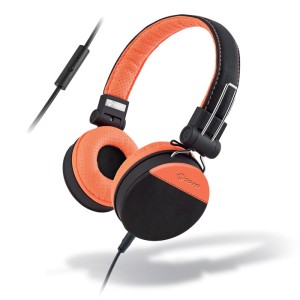 MELICONI MYSOUND SPEAK STYLE BLACK / ORANGE ON-EAR STEREO HEADPHONE WITH MICROPHONE