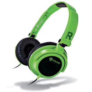 MELICONI MYSOUND SPEAK SMART FLUO GREEN-BLACK ON-EAR STEREO HEADSET WITH MICROPHONE