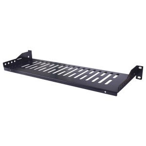 INT 712491 19 1U (150mm DEPTH & MAX LOAD 25kg) CANTILEVER SHELF BLACK