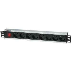 INT 207157 19 POWER STRIP 8 SOCKETS GERMAN TYPE WITH SWITCH BLACK