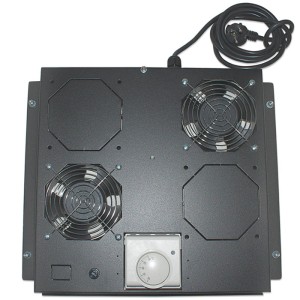 INT 712859 UNIDAD DE VENTILACIÓN CON TERMOSTATO, 2 VENTILADORES, TECHO, NEGRO