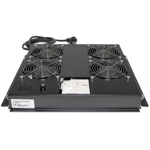 INT 712866 UNIDAD DE VENTILACIÓN CON TERMOSTATO, 4 VENTILADORES, TECHO, NEGRO