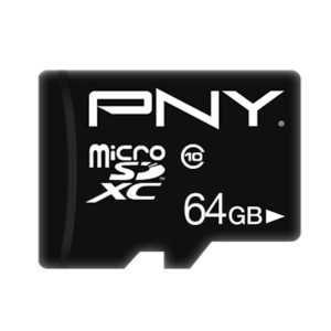 PNY P-SDU64G10PPL-GE 64GB MICRO-SD XC CLASS 10/UHS-I  U1+SD ADAPTER
