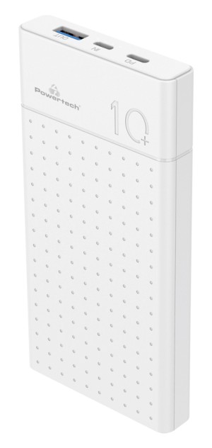 Powertech PT-1002 Power Bank 10000mAh 20W USB-A & USB-C White