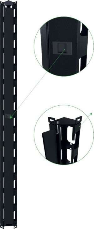 Mirsan ODK42U.01 Passacavo verticale 42U Nero RAL9005