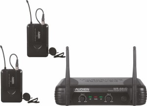 Audien WR-68VD-D Juego de 2 micrófonos de solapa VHF inalámbricos