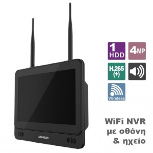 HIKVISION DS-7604NI-L1/W WiFi Δικτυακό Καταγραφικό με οθόνη, 4 καναλιών