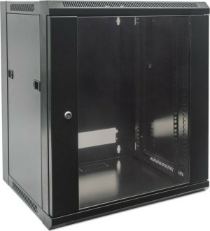 MIRSAN WTC16U45MN.01 Wandhalterung BOX Wand 16HE mit Tiefe 450mm Schwarz (Löcher M10)