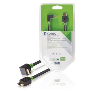 KNV 34200E 3.00 High Speed ​​HDMI Kabel mit Ethernet HDMI Anschluss 90° abgewinkelt 3.