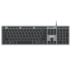 NOD CORPORATE Ενσύρματο Πληκτρολόγιο USB με Ελληνικό Layout 106 Πλήκτρα Γκρι/Μαύρο