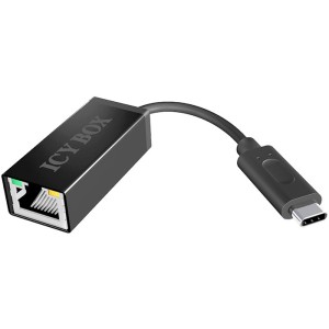 ICY BOX IB-AC535-C Adapter, USB 2.0 Typ-C auf Ethernet 10/100 Adapter, schwarz / 6