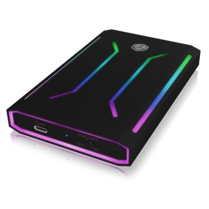 ICY BOX IB-G226L-C31 RGB beleuchtetes Gehäuse für 2.5 SATA SSD