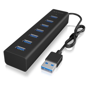 ICY BOX IB-HUB1700-U3 7-PORT HUB MIT USB TYPE-A SCHNITTSTELLE UND STROMVERSORGUNG