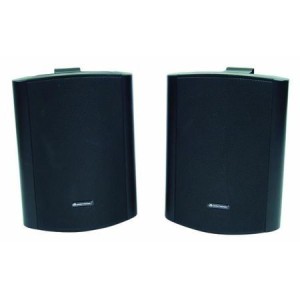 Par de altavoces 6.5 80W SPS-600B plástico negro con soportes de pared ajustables