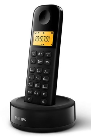 PHILIPS cordless phone D160 1B/34, with Greek menu, black