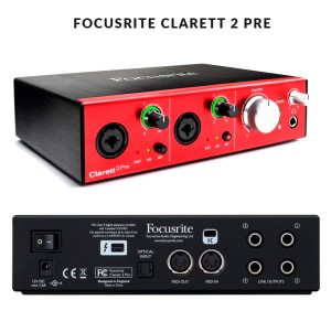 FOCUSRITE CLARETT 2 PRE High-End-Soundkarte mit Thunderbolt-Anschluss und Audio-Midi-Interface
