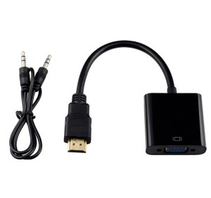 Powertech CAB-H071 Μετατροπέας Από HDMI male Σε VGA female Με audio jack 3.5mm