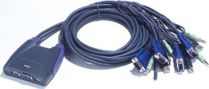 Athen - CS64US - 4-Port-USB-VGA-/Audiokabel-KVM-Switch