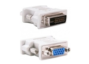 POWERTECH CAB-G019 Adapter VGA 15-Pin-Buchse auf DVI-I 25 + 4-Pin-Stecker