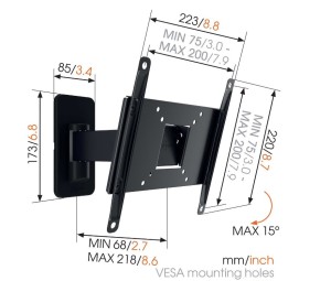 VOGELS MA2030 Βάση Τοίχου Τηλεόρασης 19-40 Inch Black