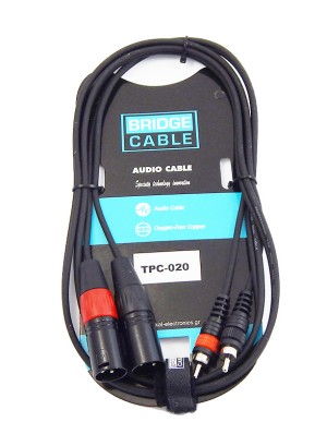 TPC-020 CABLE 2 RCA MALE - 2 XLR MALE 1,5m
