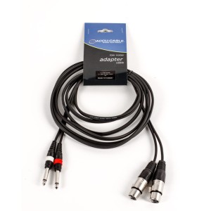 Cavo Accu, AC-2XF-2J6M / 3, 2 XLR Femmina - 2 Jack 6,3mm (Mono) 3m.