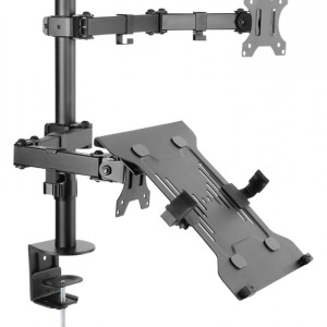 Soporte de escritorio BRATECK LDT12-C1M2KN, para pantalla 13-32, 8kg, posición portátil