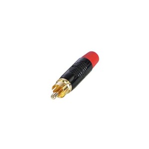 REAN RF2C-B-2 RCA MALE CONTACTS RED BOOT BLACK SHELL