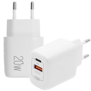 Αντάπτορας Φόρτισης Lamtech USB QC 3.0/TYPE-C 20W White (LAM023527)