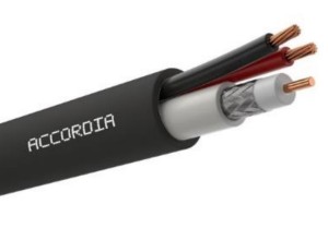 ACCORDIA CC-102 AW CCTV-Kabel 1x Mini RG59 + 2x0.50mm wasserdicht, für Außen- oder Erdverlegung (Meter)
