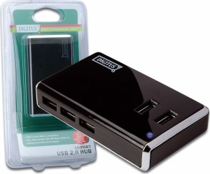 DIGITUS - DA-70229 - Hub USB 10 puertos Usb 2.0 con fuente de alimentación