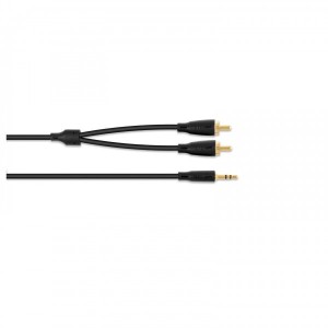 Cable QED 3.5mm macho - 2x RCA macho Negro 3m (QE8117)