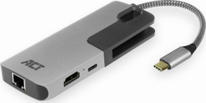 Intronics ACT Typ-C zu HDMI / RJ45 / 3x USB-A / USB-C Dockingstation