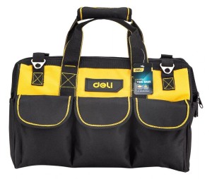 Borsa per attrezzi a spalla DELI DL430118, 43 x 20 x 29 cm, nera