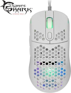 Mouse da gioco White Shark Galahad GM-5007 RGB 6400 DPI bianco