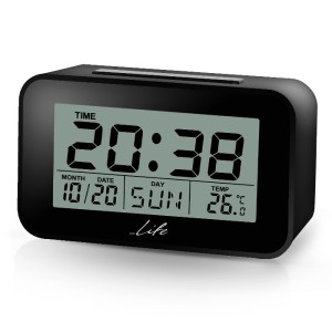 LIFE ACL-201 Reloj despertador con termómetro negro