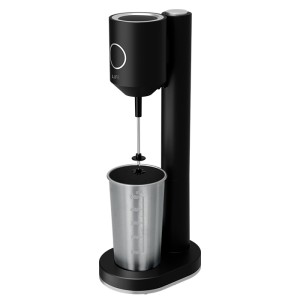 LIFE ROI MAT Φραπεδιέρα με inox ποτήρι και πλήκτρο push, 100W, σε μαύρο ματ χρώμα.